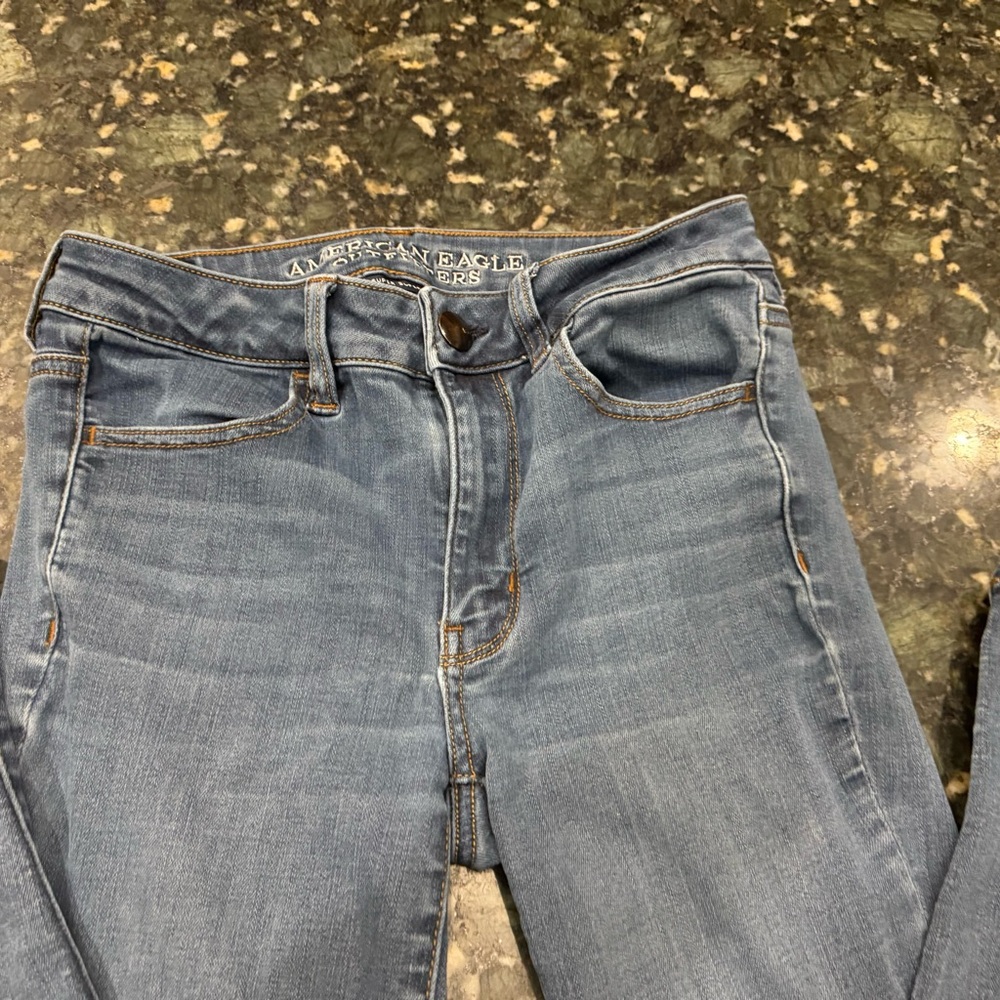 Women's American Eagle Super Super Stretch High Hi Rise Jegging 4 Short 4S Jeans - Picture 2 of 9